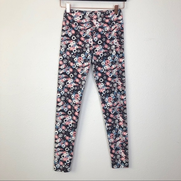 Lularoe One Size Floral Leggings - Picture 2 of 4